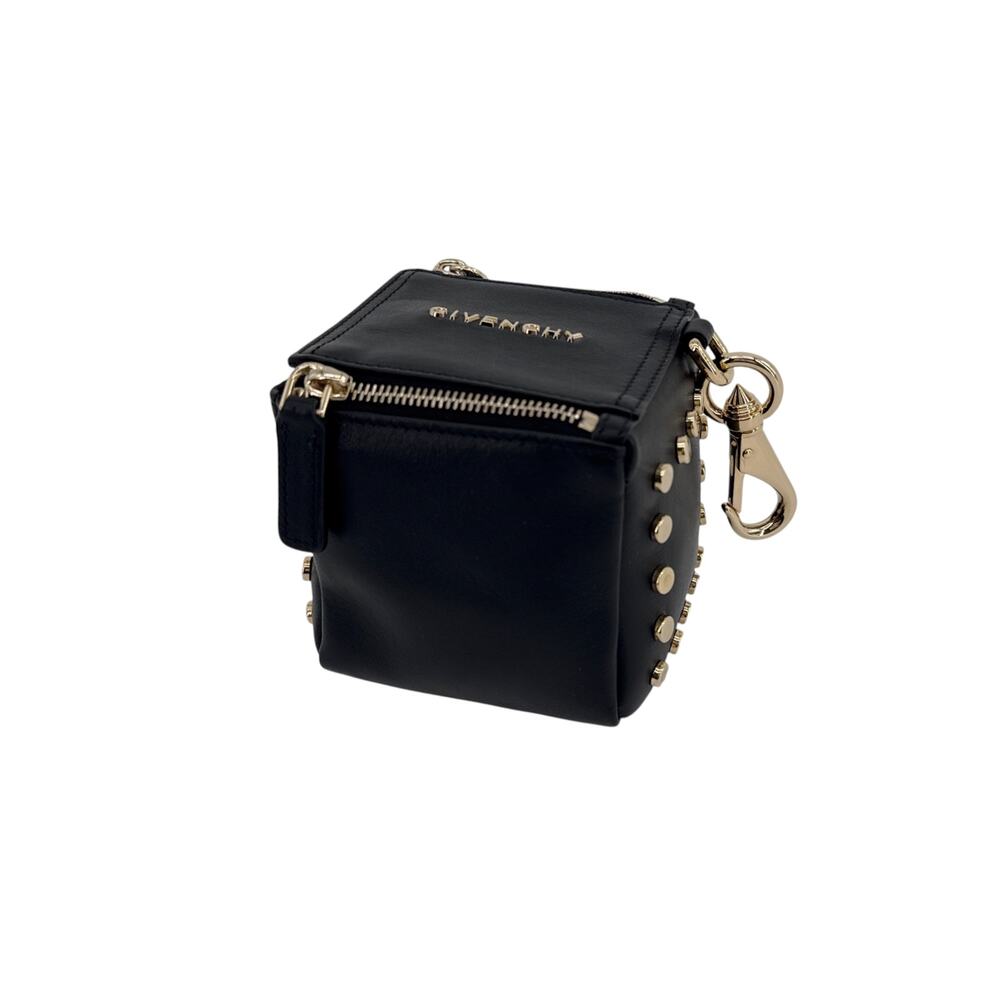 GIVENCHY Pandora Cube Pouch Charm Leather Bag in Black